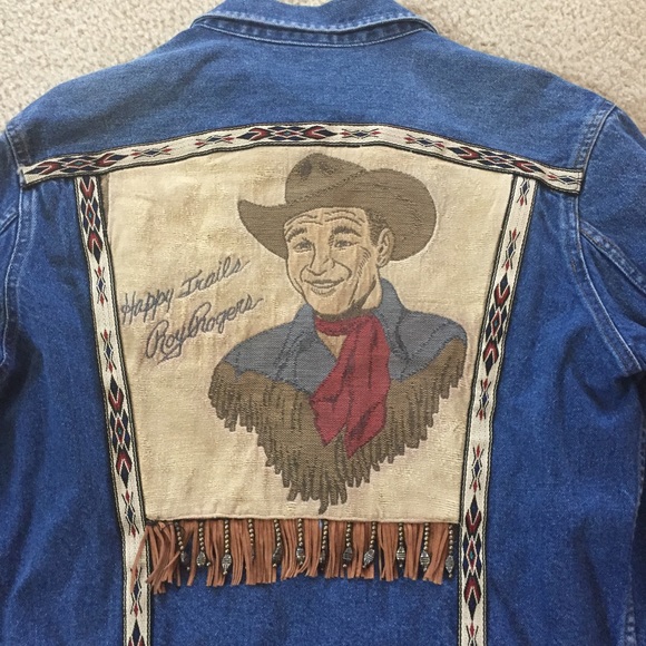 Vintage 80s Western Denim Roy Rogers Jacket M - Picture 2 of 8